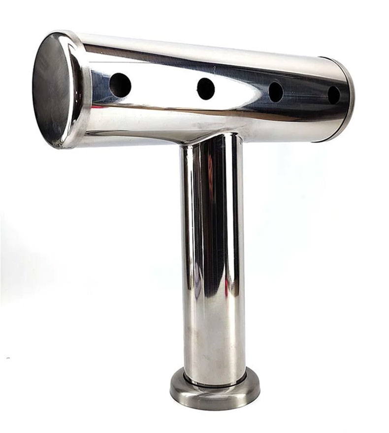 Nukatap Quad T-Bar Stainless Tower Without Faucets